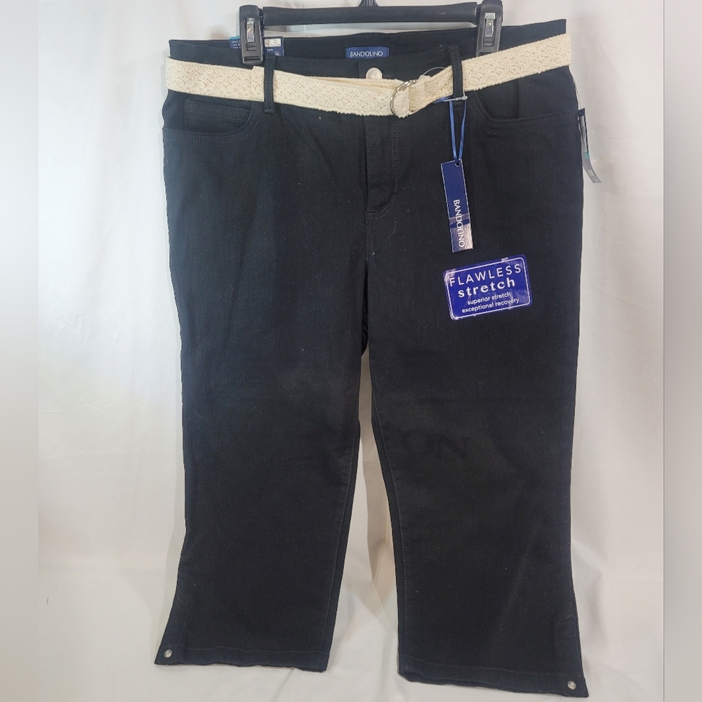 Bandolino Black Flawless Stretch mandie capris, size 16, nwt